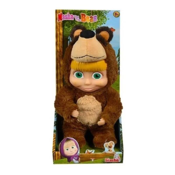  Masha Con Disfraz De Oso, Carita De Plástico 25 Cm Altura