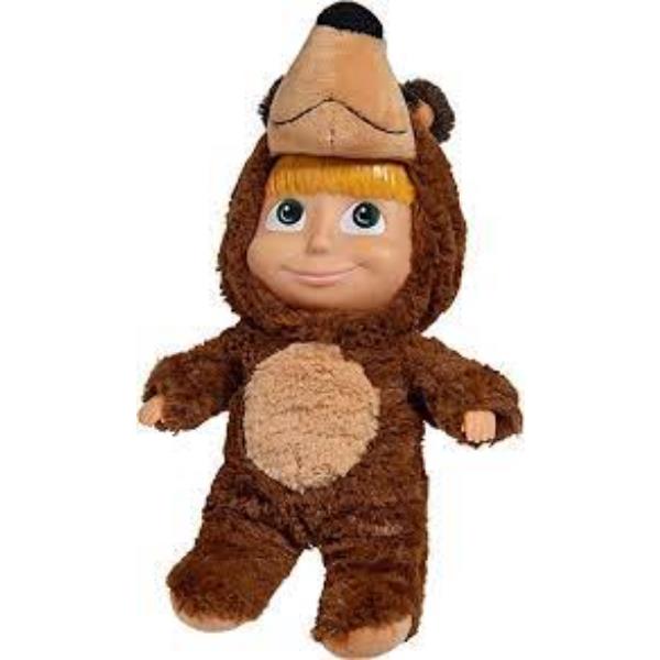  Masha Con Disfraz De Oso, Carita De Plástico 25 Cm Altura