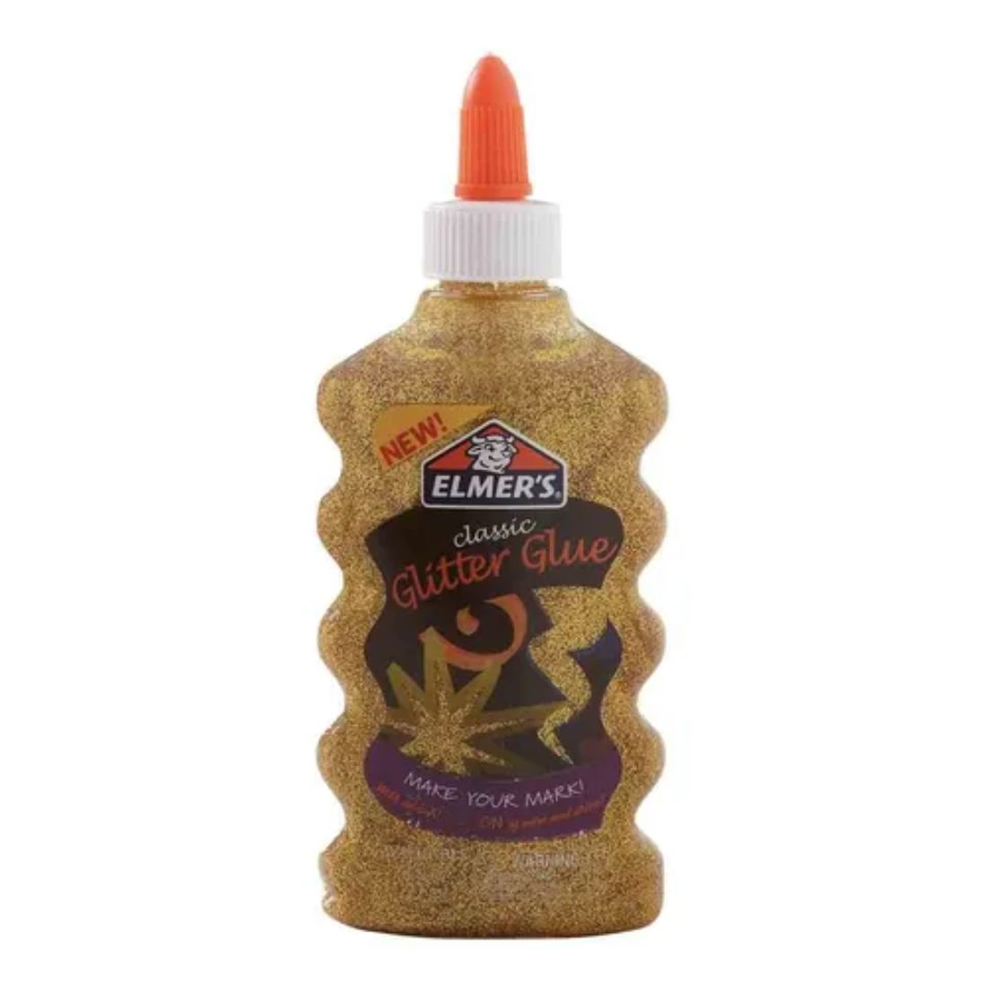 Elmer's Pegamento lavable con purpurina, botellas de 170 ml, 3 unidades, Negro/Dorado/Plata