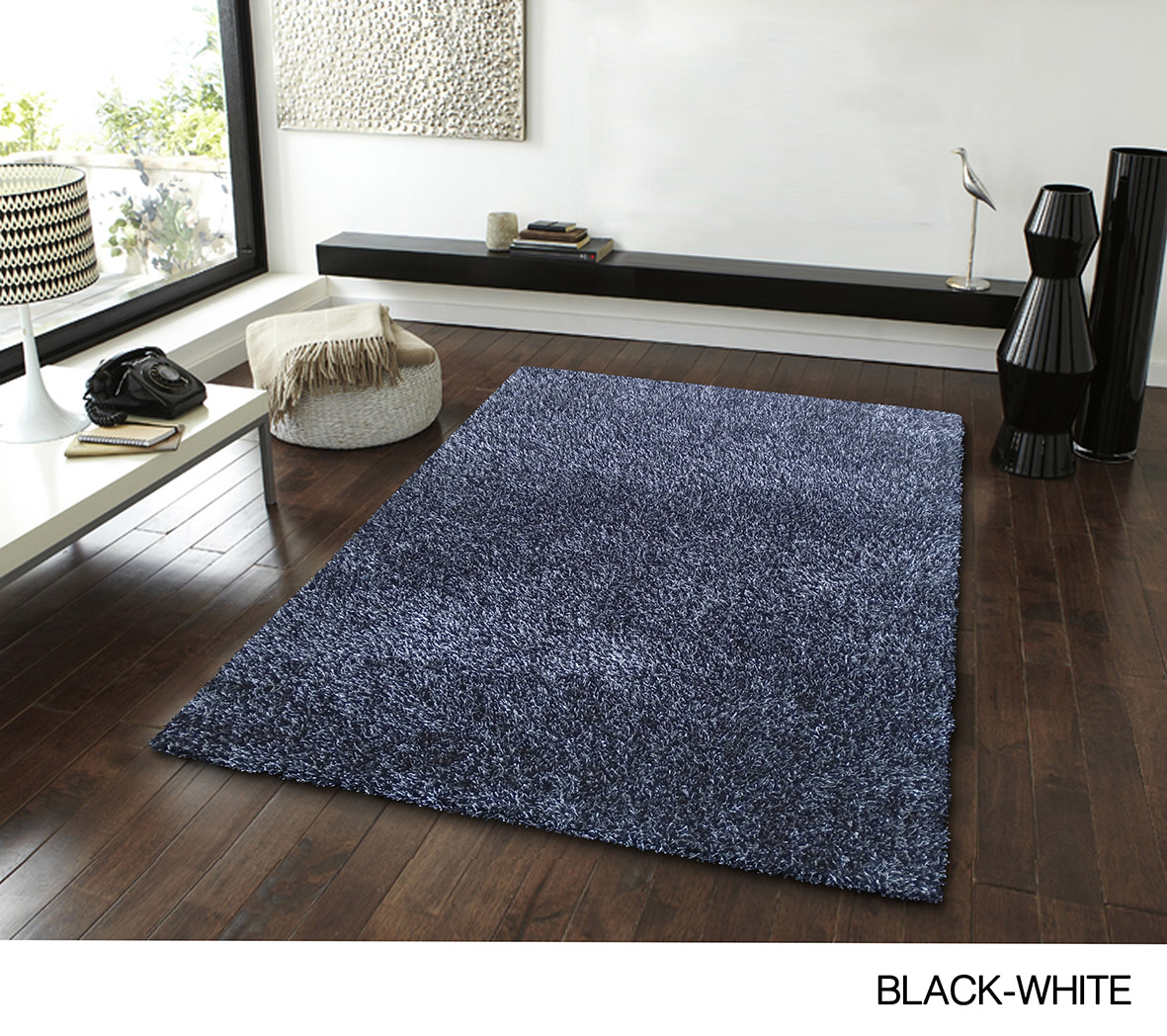 Alfombra para sala,  cuarto, areas comunes Tipo Peludo Shag muy Suave y elegante de 1.6x2.30 mts Tonos Mostaza, Rojo, Turquesa, Plata, Morado, Naranja, Café, rosa y blanco con negro