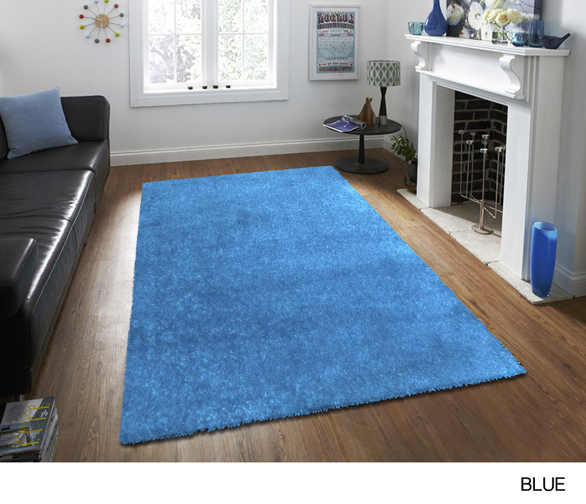 Alfombra para sala,  cuarto, areas comunes Tipo Peludo Shag muy Suave y elegante de 1.6x2.30 mts Tonos Mostaza, Rojo, Turquesa, Plata, Morado, Naranja, Café, rosa y blanco con negro