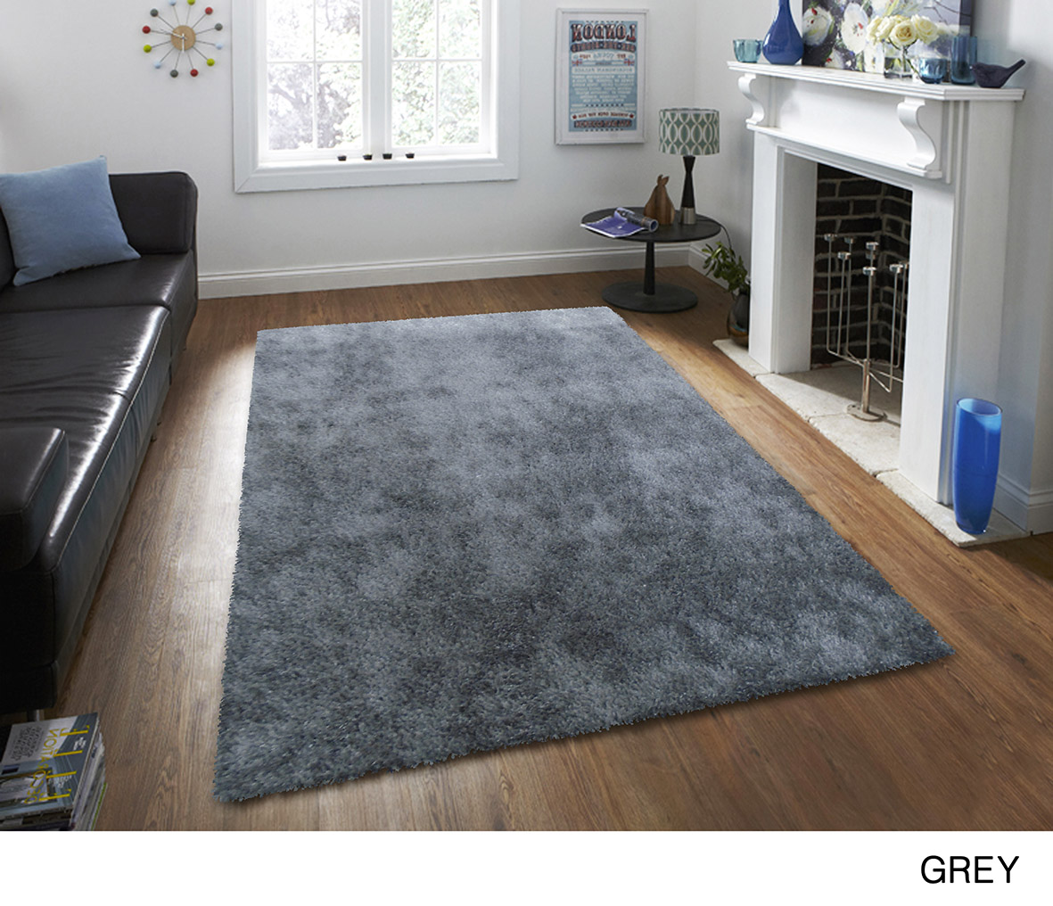Alfombra para sala,  cuarto, areas comunes Tipo Peludo Shag muy Suave y elegante de 1.6x2.30 mts Tonos Mostaza, Rojo, Turquesa, Plata, Morado, Naranja, Café, rosa y blanco con negro