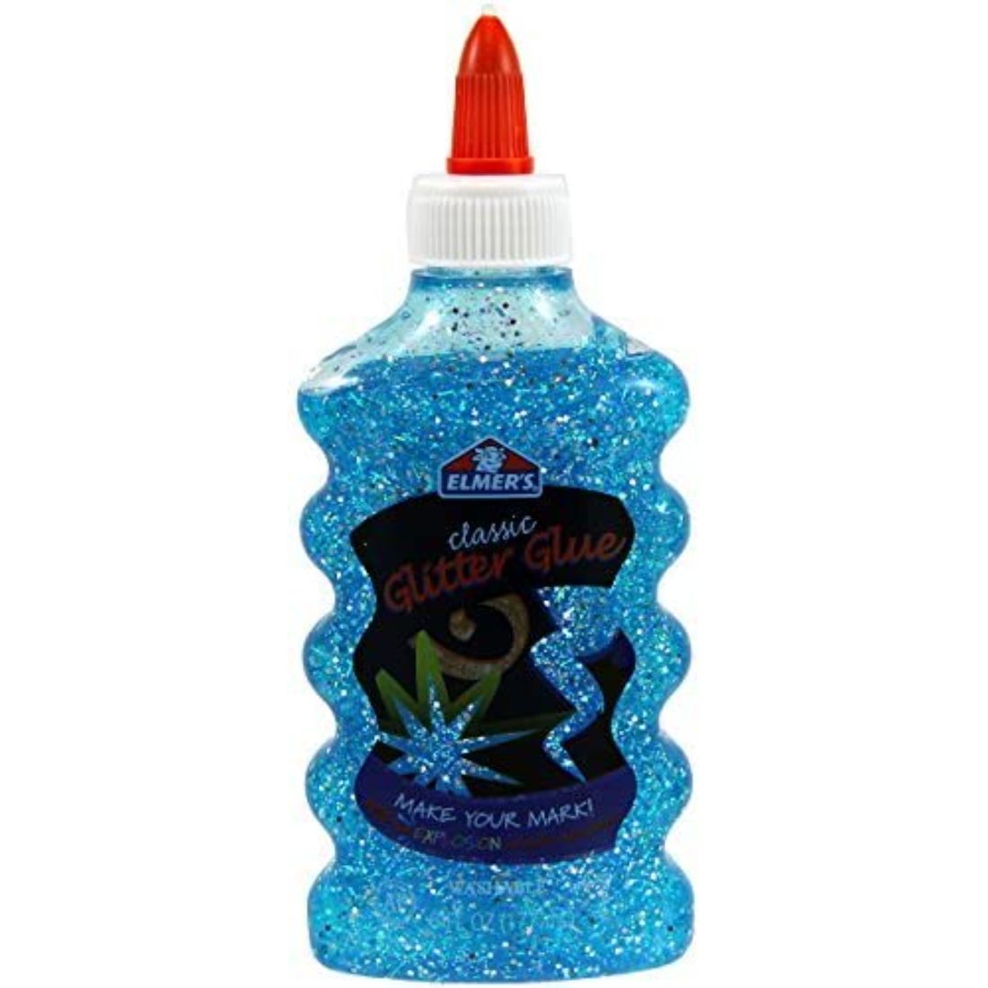 Elmer's Pegamento lavable con purpurina, botellas de 170 ml, 3 unidades, Morado/Azul/Verde