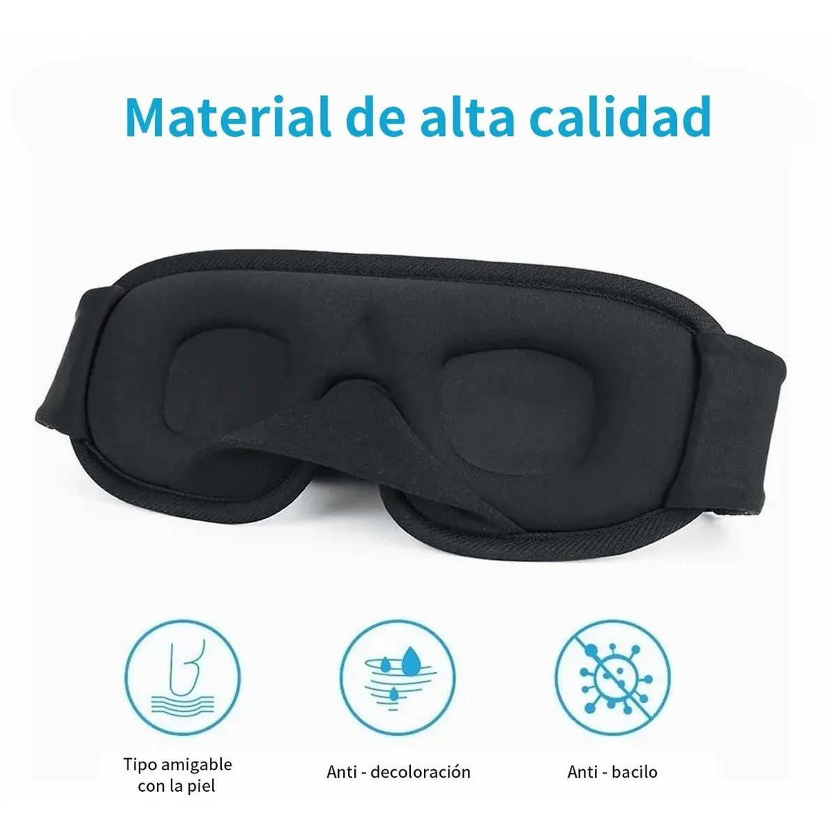 Antifaz 3d Para Dormir Ajustable Respirable + Tapones Oidos