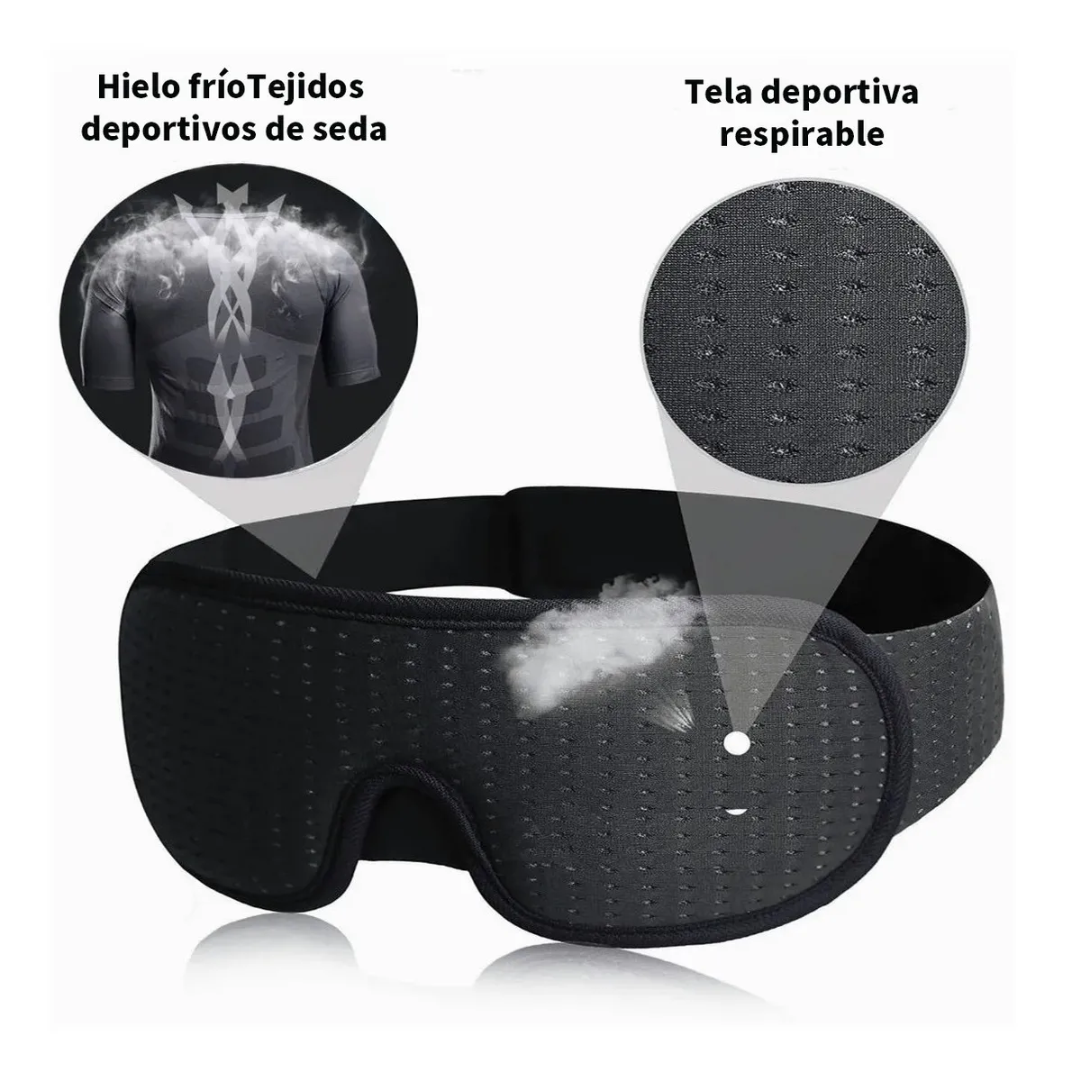 Antifaz 3d Para Dormir Ajustable Respirable + Tapones Oidos