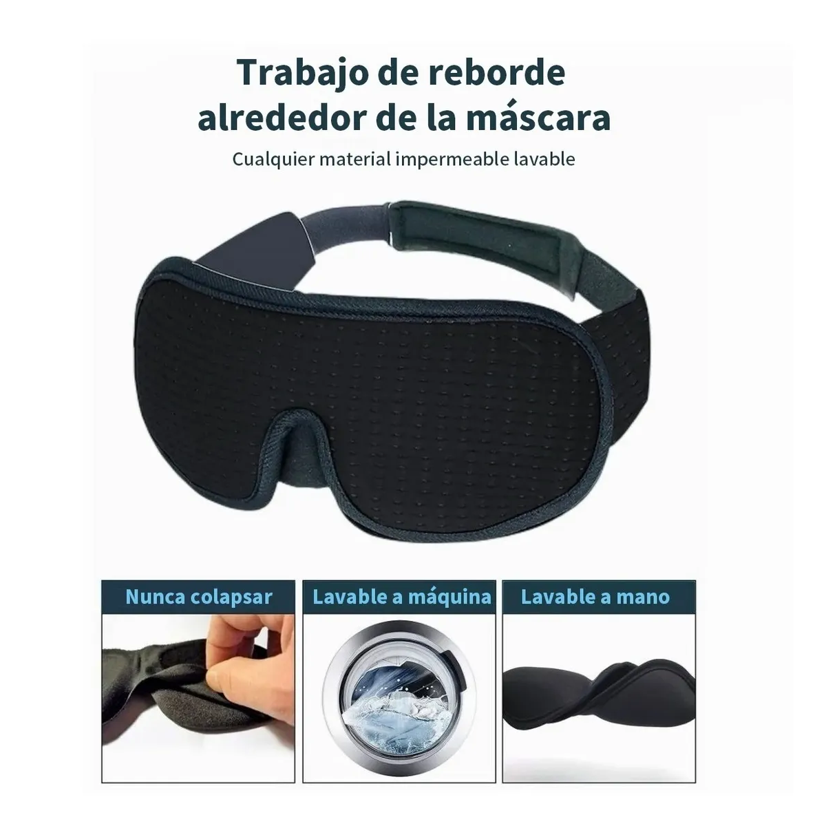 Antifaz 3d Para Dormir Ajustable Respirable + Tapones Oidos