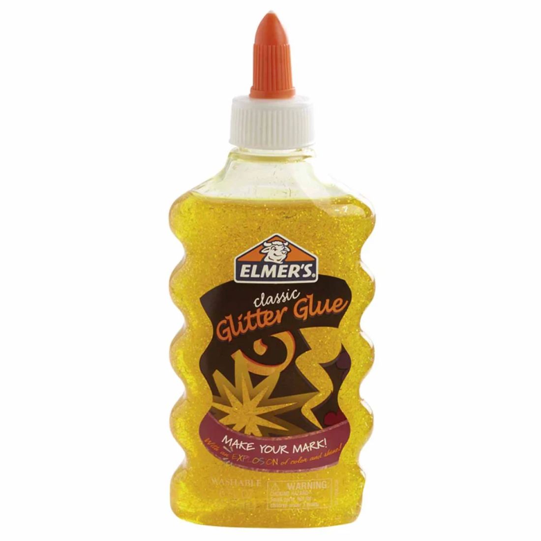 Elmer's Pegamento lavable con purpurina, botellas de 170 ml, 3 unidades, Verde/Rosa/Amarillo