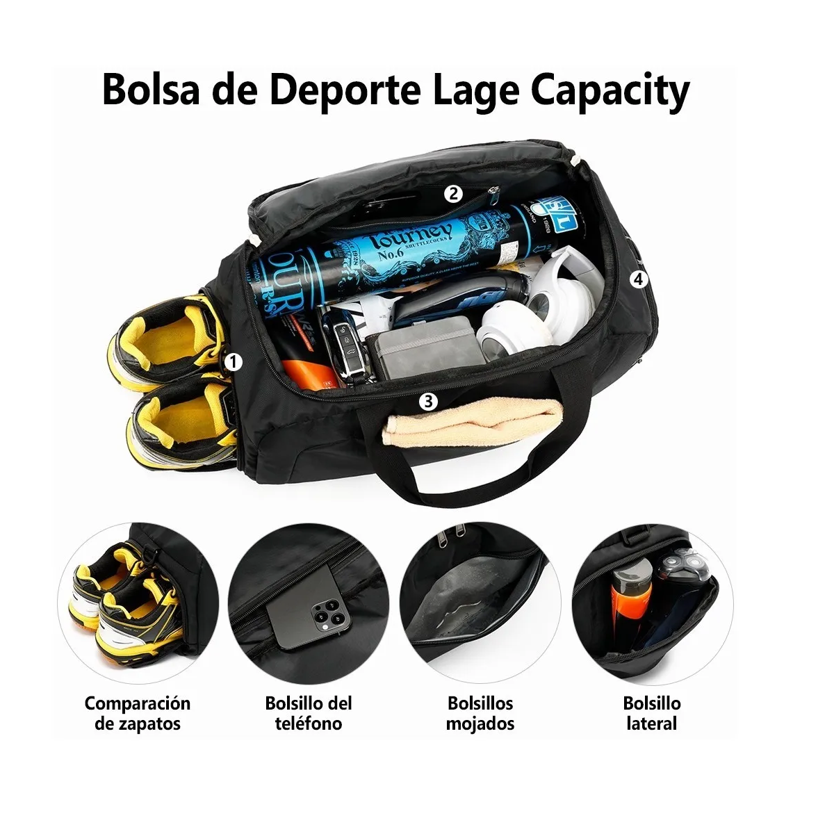 Mochila Deportiva Maleta Gym Negro