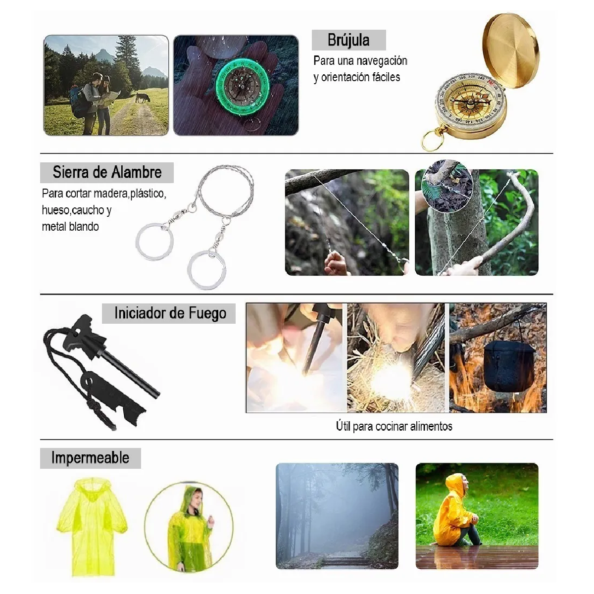 Kit De Supervivencia Tactico Para Camping Portátil