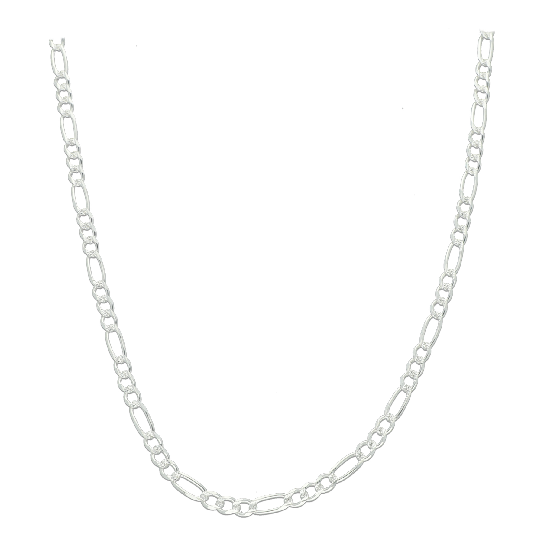 Cadena Gruesa Hombre 70 Cms X 5 Mm Fígaro 3 Por 1 Plata .925