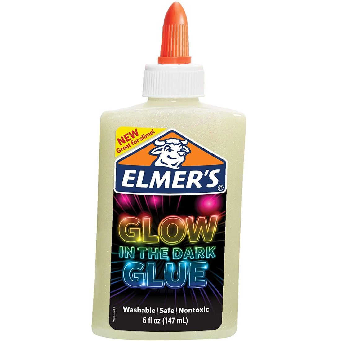 Elmers - Pegamento líquido que brilla en la oscuridad, lavable, natural, 5 onzas, ideal para hacer limo 