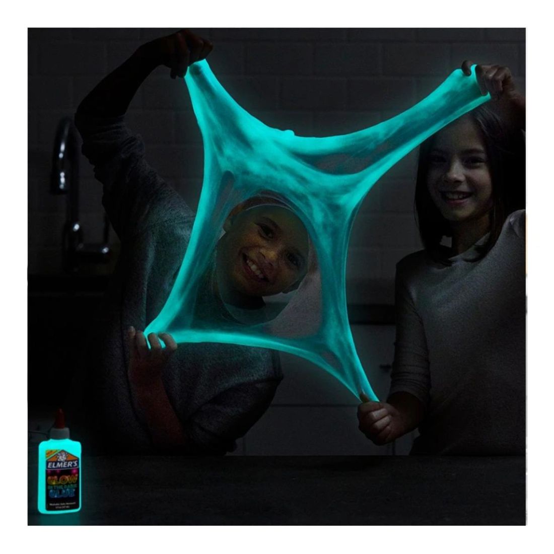 Pegamento líquido que brilla en la oscuridad, lavable, azul, 5 onzas, ideal para hacer limo