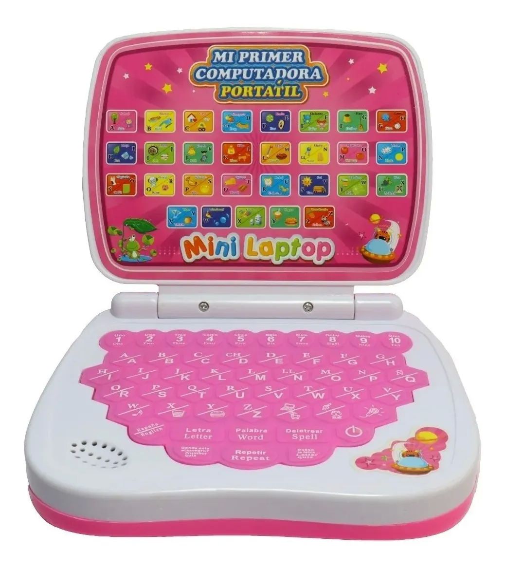 Mini laptop rosa infantil para niñas computadora