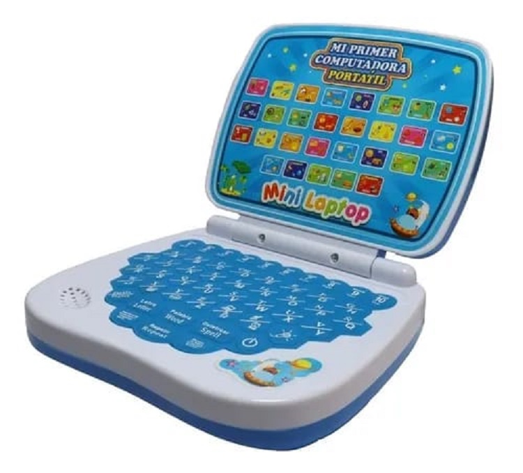 Mini laptop azul infantil para niños computadora