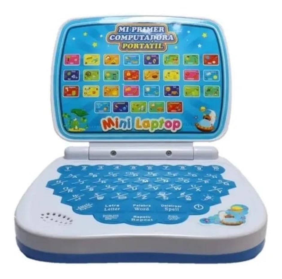 Mini laptop azul infantil para niños computadora