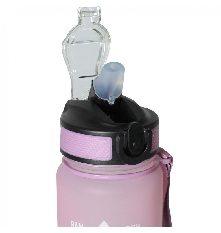 Botella de agua para niña para escuela, botella de agua con popote de acero  inoxidable con correa