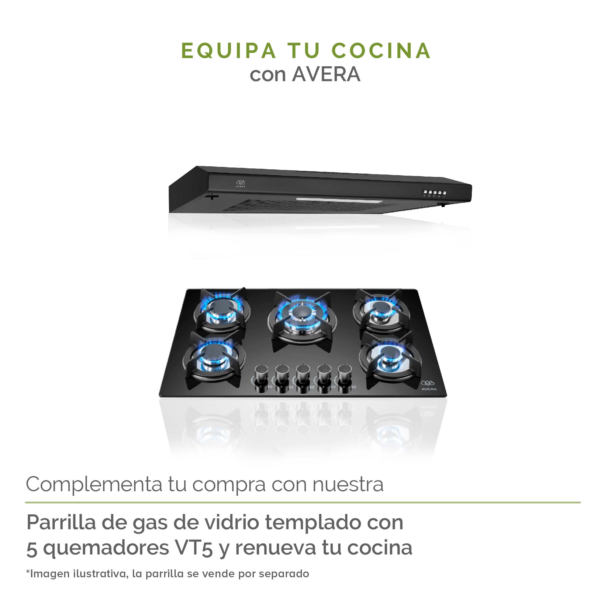 Campana Extractora Purificadora De Pared 80 cm Avera CEA80N