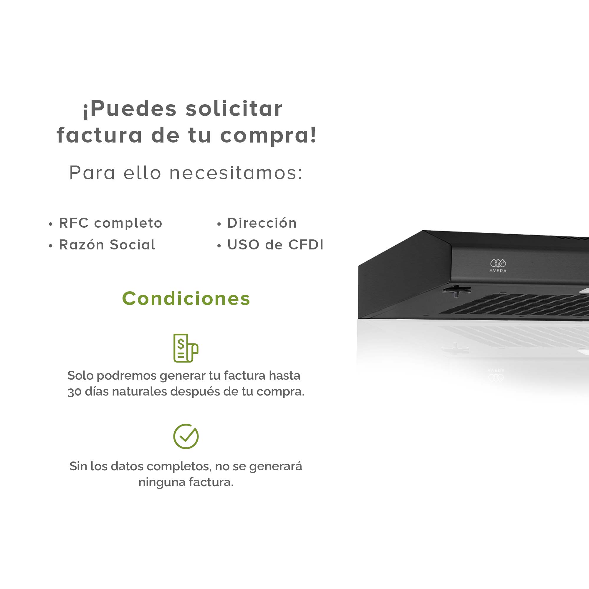 Campana Extractora Purificadora De Pared 80 cm Avera CEA80N