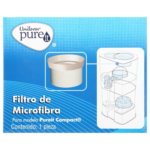 Repuesto Filtro de Microfibra Pure It Purificador De Agua Unilever Modelo Compact, Apto para Modelo Compact
