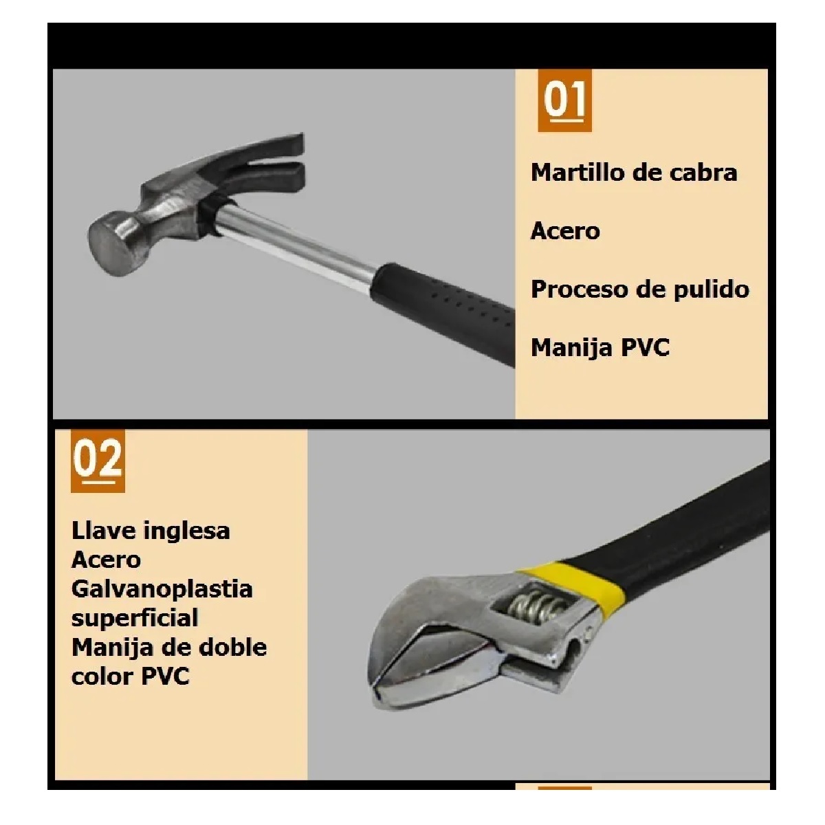 Juego De Herramientas C/martillo Llave Destornillador