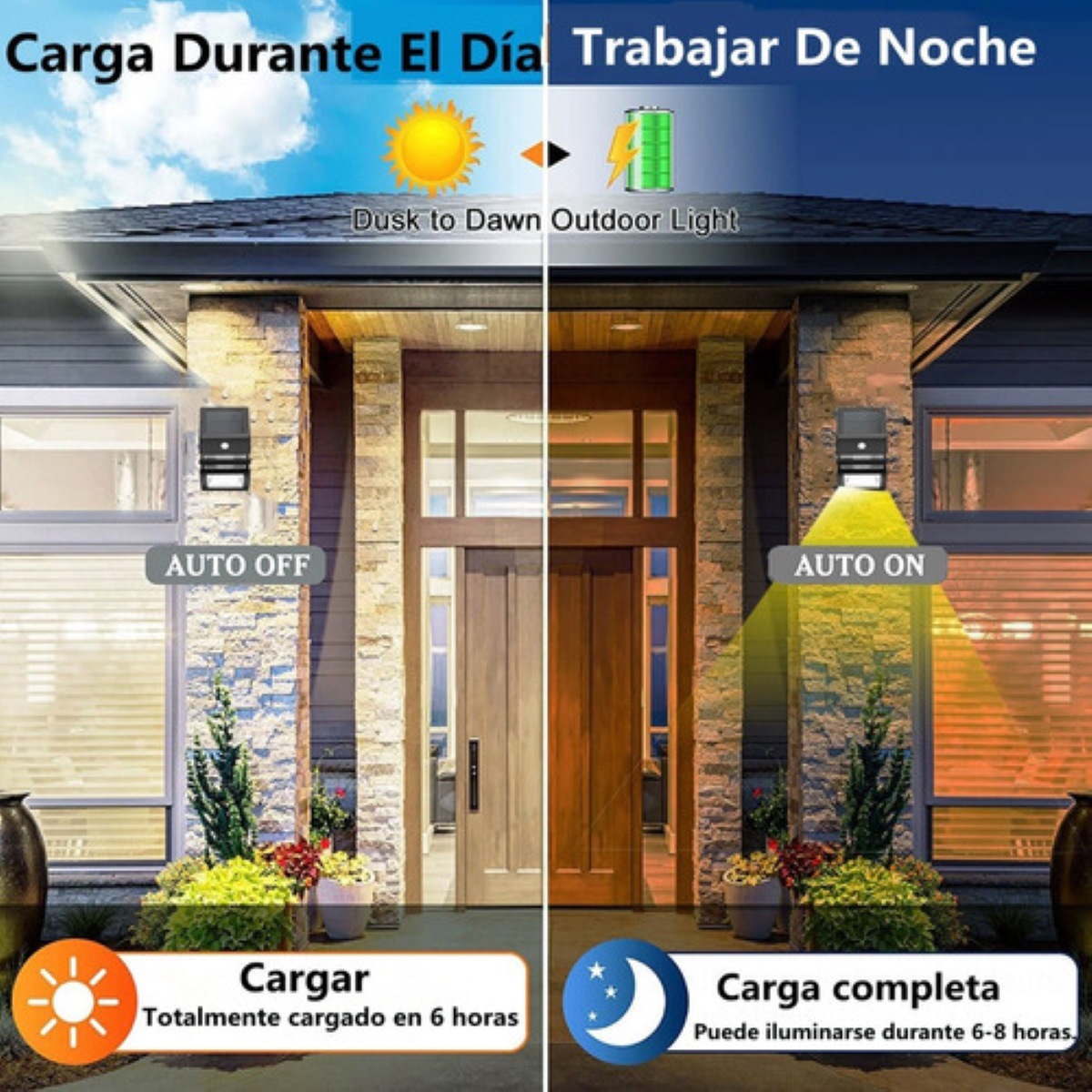 Lámpara Solar Led Alumbrado Exterior Negra