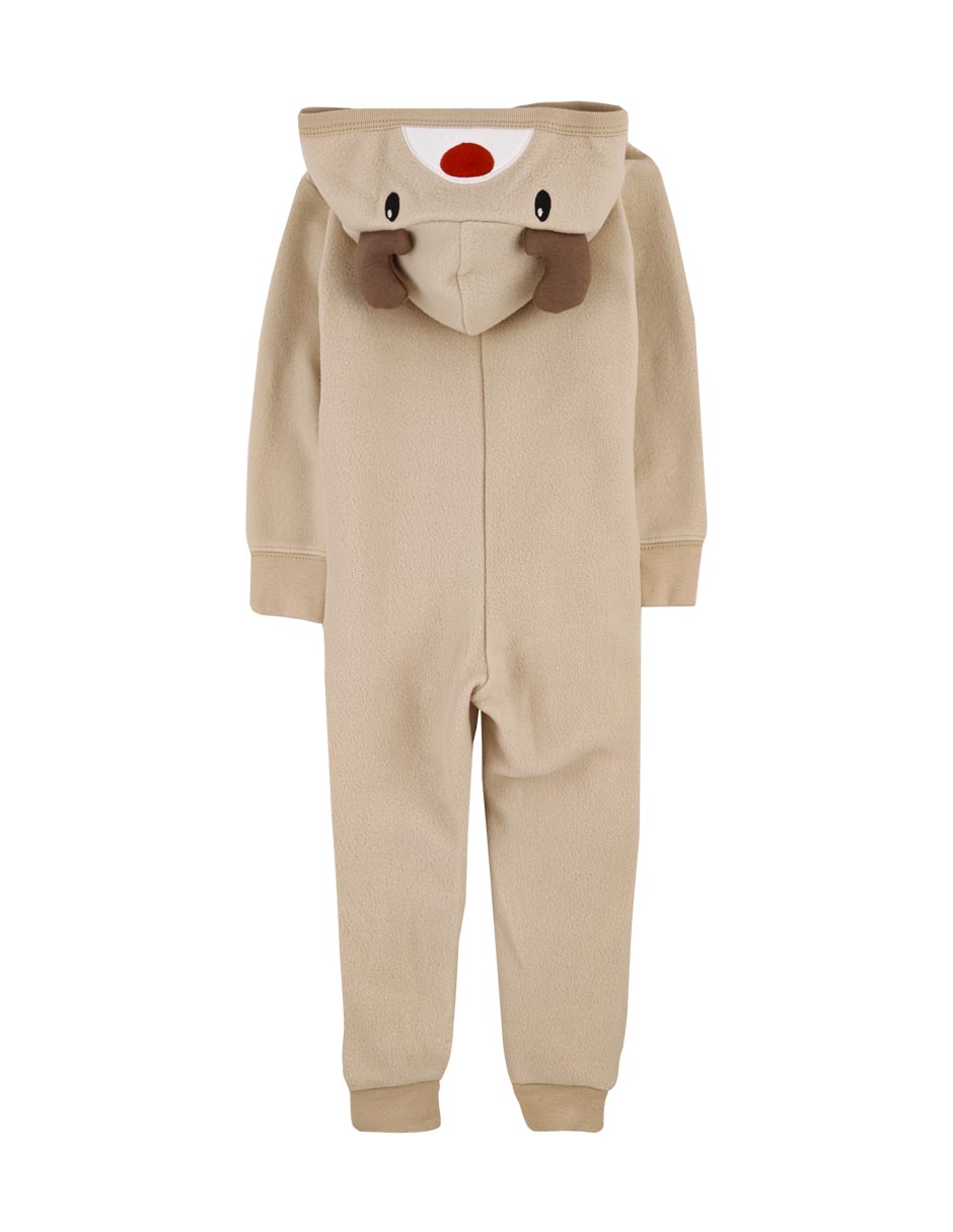 Mameluco Tipo Disfraz de Reno Manga Larga sin Pie en Microfleece