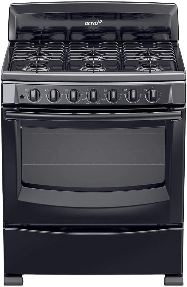 Acros Estufa y Horno de Gas 30" AF5001Z, 6 Quemadores, Negro