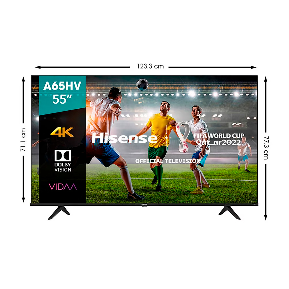 Pantalla Hisense Led Smart TV de 55 pulgadas 4K/Ultra HD 55a65hv con Vidaa