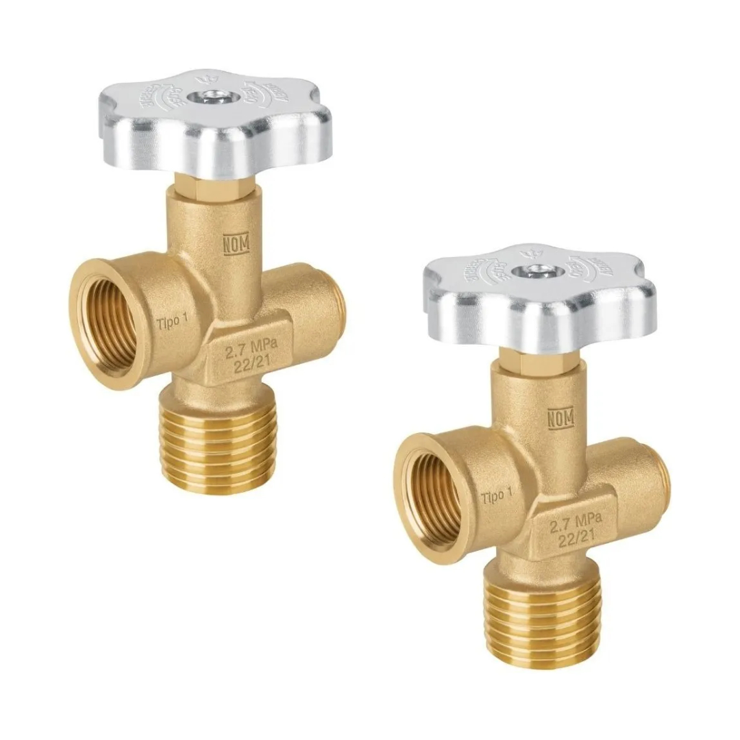 Kit De 2 Válvulas Para Cilindros De Gas Lp Hasta 45 Kg