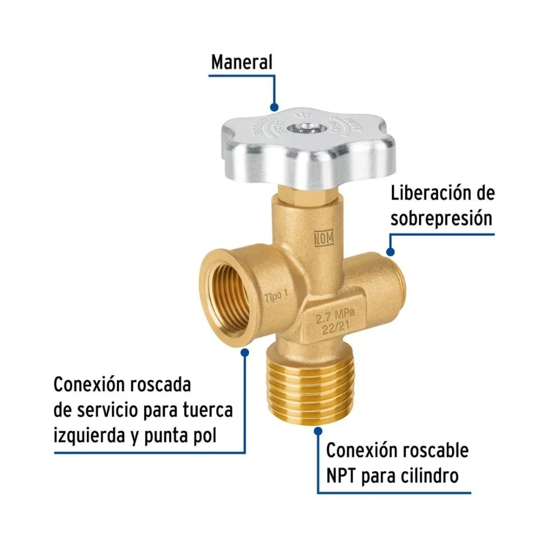 Kit De 2 Válvulas Para Cilindros De Gas Lp Hasta 45 Kg