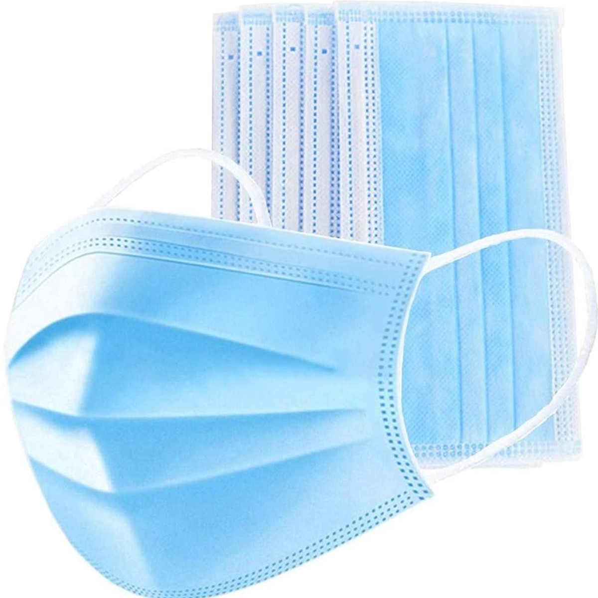 Cubrebocas Tricapa Termosellado Azul 500 Piezas Calidad Premium
