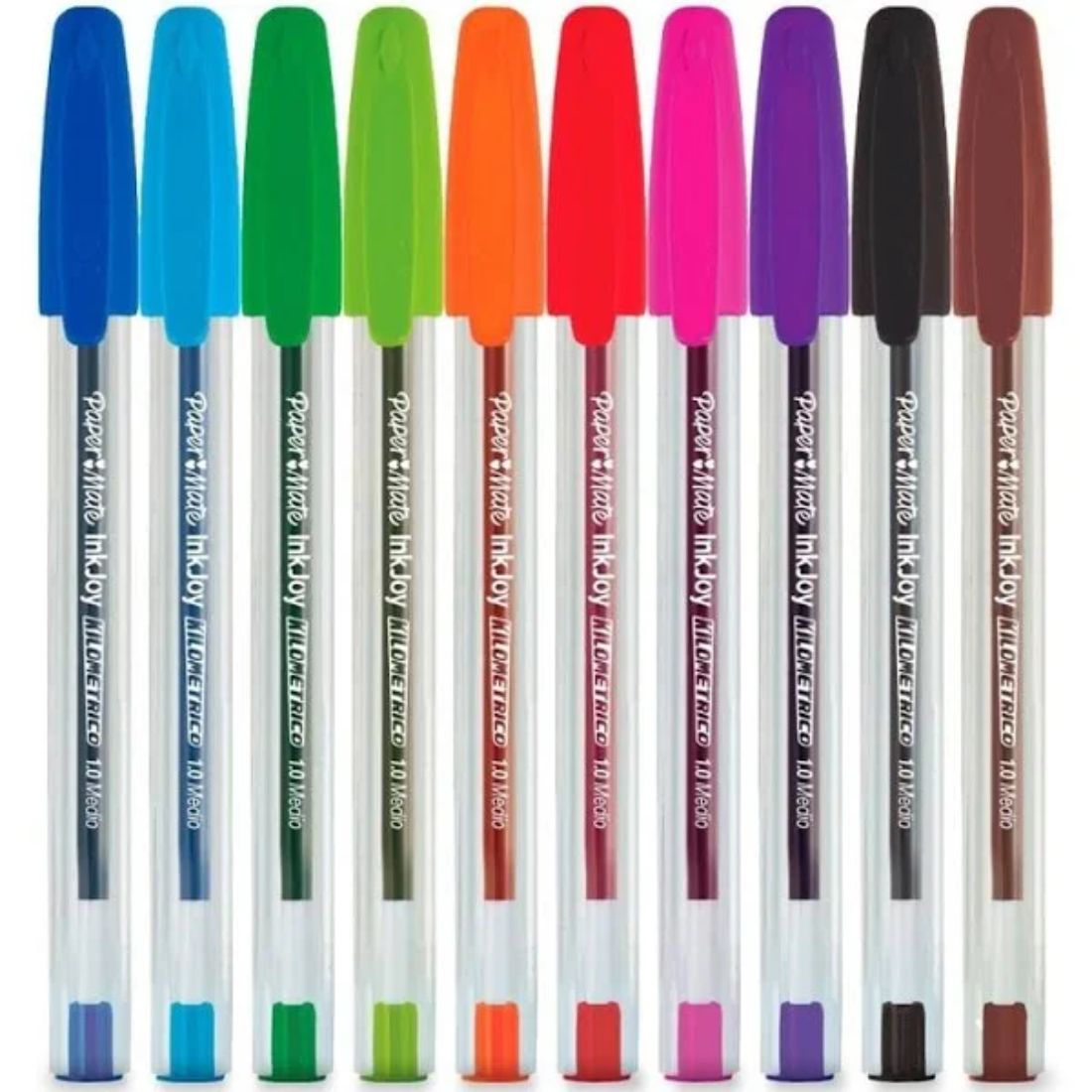 Boligrafo Kilometrico Inkjoy Colores Surtidos Punta Media 10 Piezas