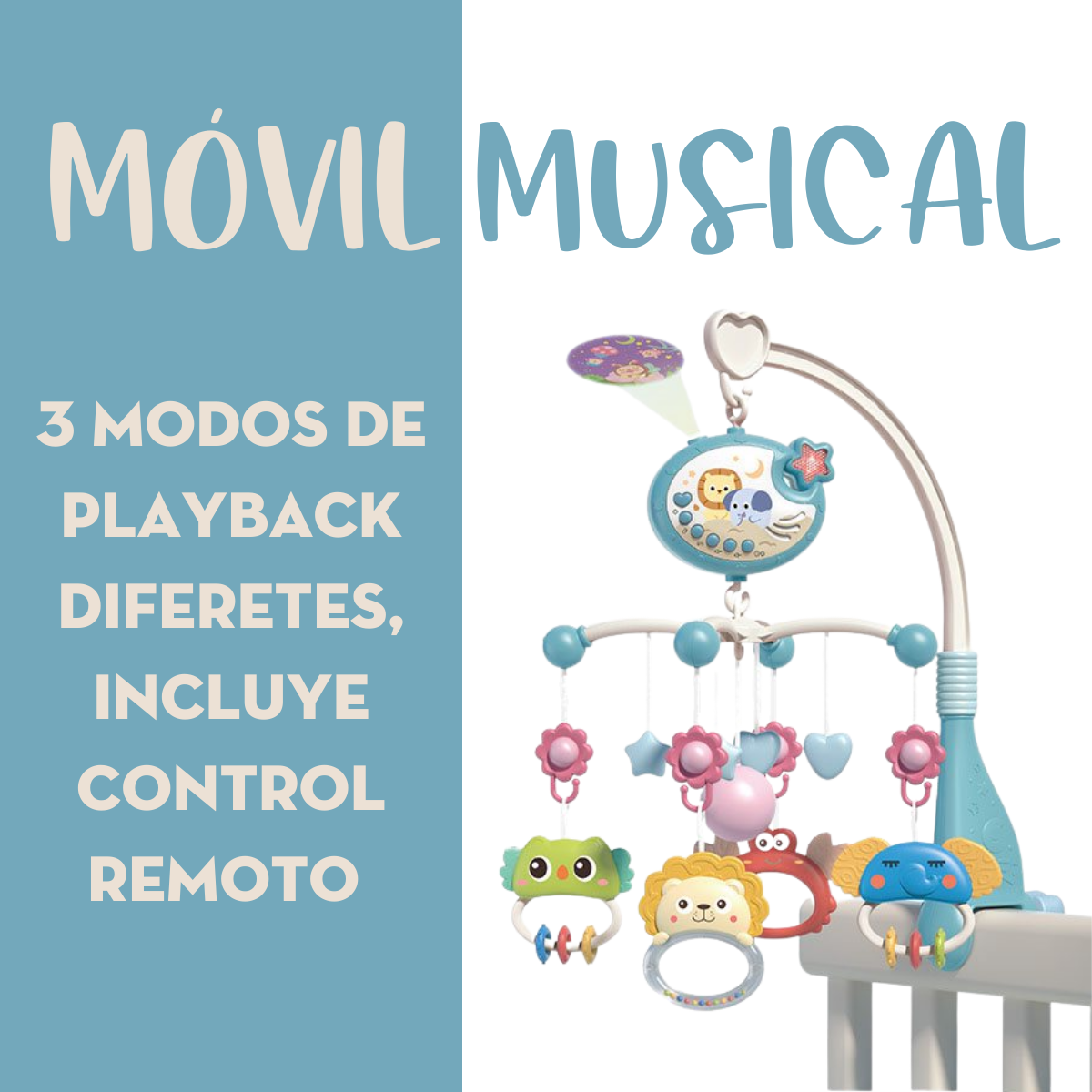 Móvil Para Cuna Con Proyector de 36 piezas "Zoo"Mima2