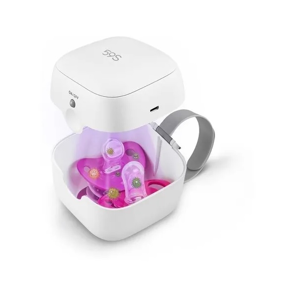 Mini Esterilizador Blanco S6 De 4 Leds Uvc Para Chupón Bebé 59S