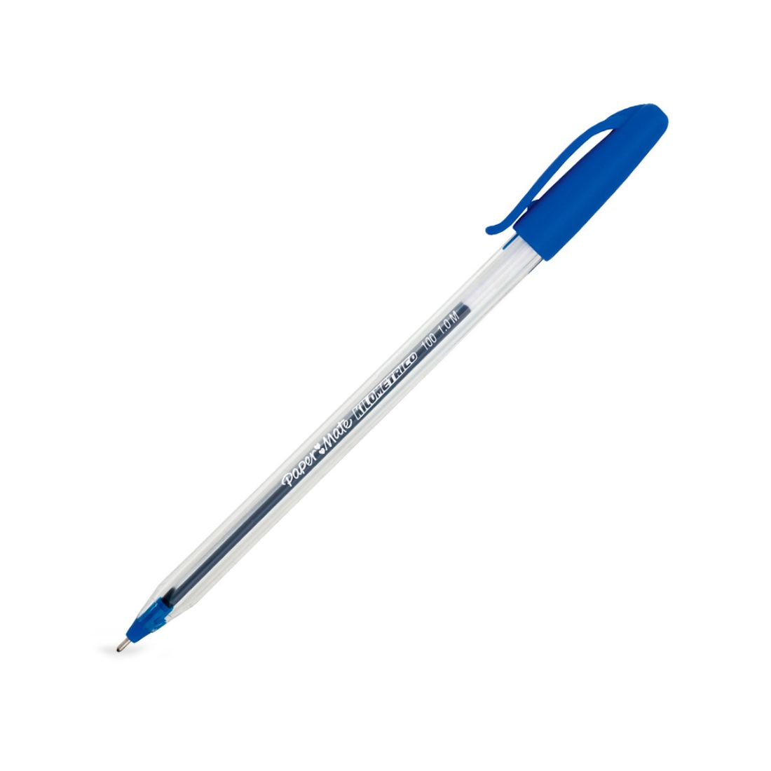 Bolígrafos Paper Mate Kilométrico InkJoy 100, Punto mediano, Tinta azul, 12 piezas