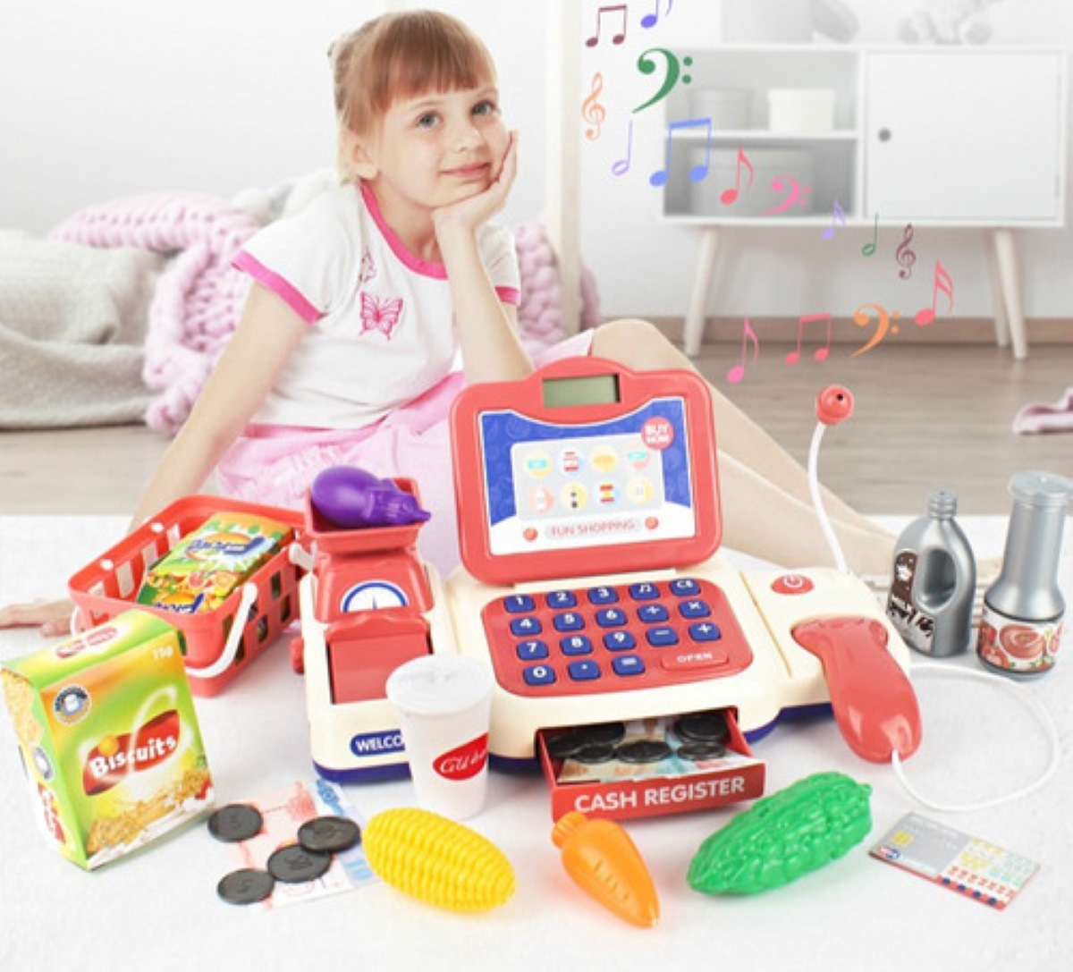 Caja Registradora Juguete Infantil  Rosa