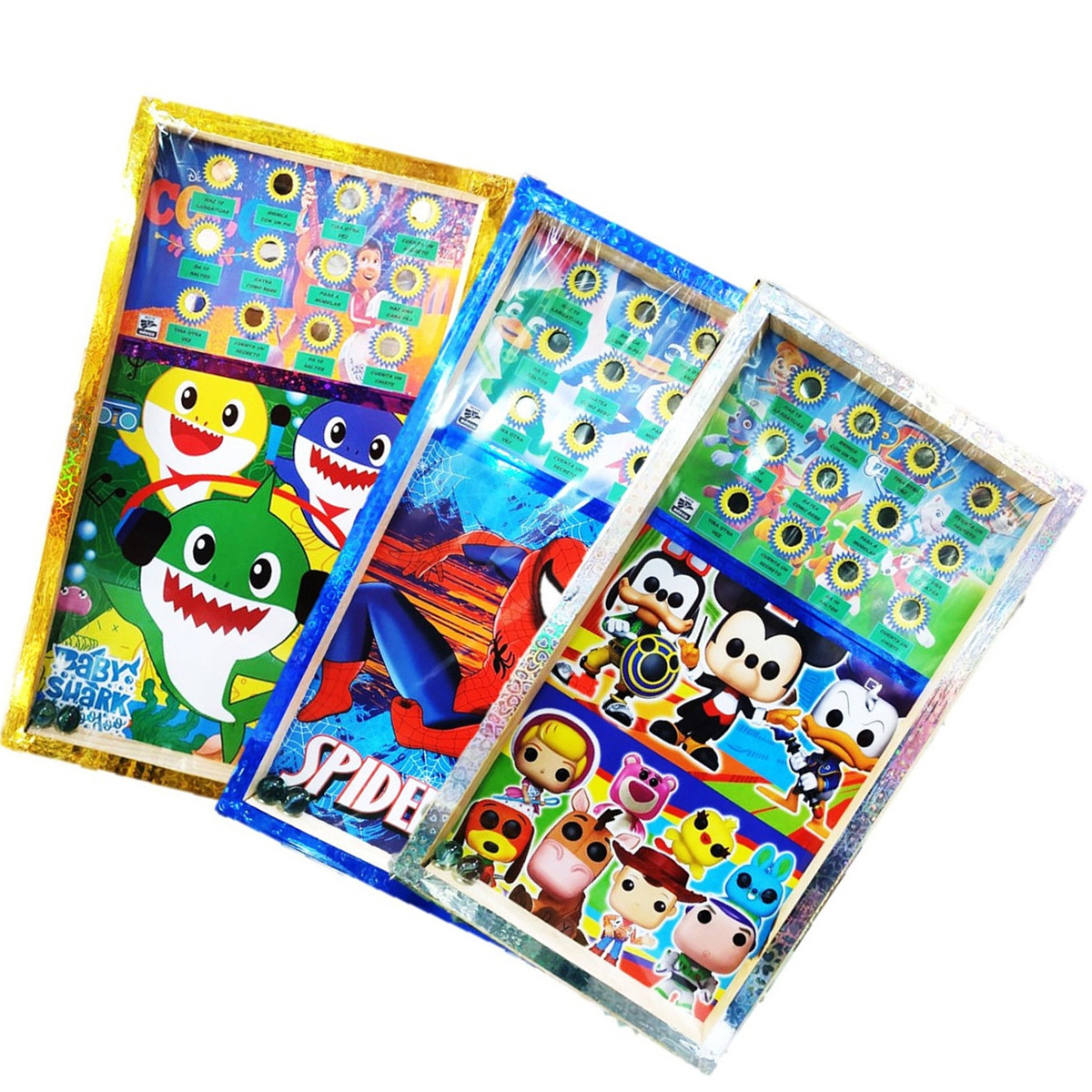 Caniquero de retos madera con 2 canicas 40x20 cm