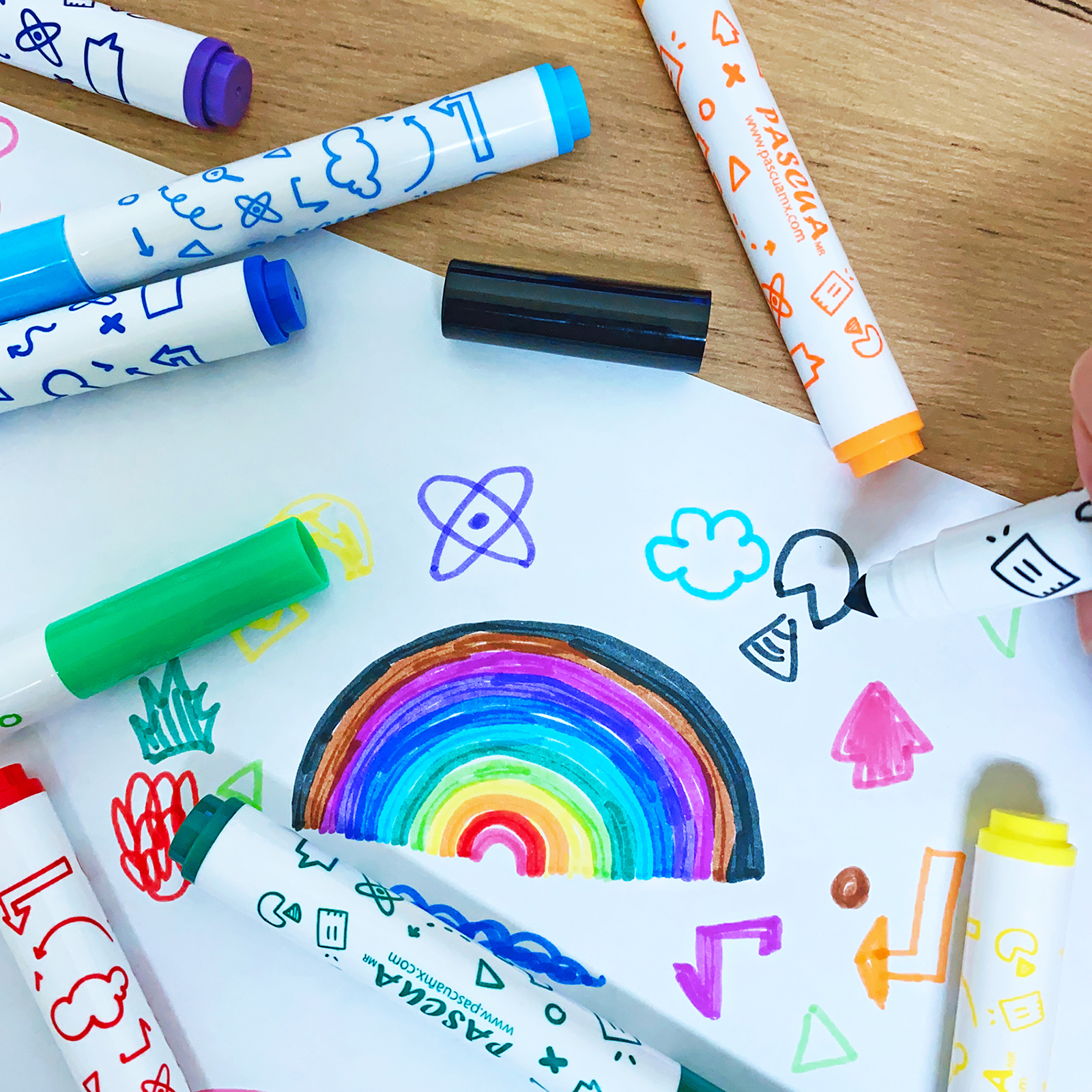 Plumones gruesos escolares lavables 12 piezas para manualidad y escuela