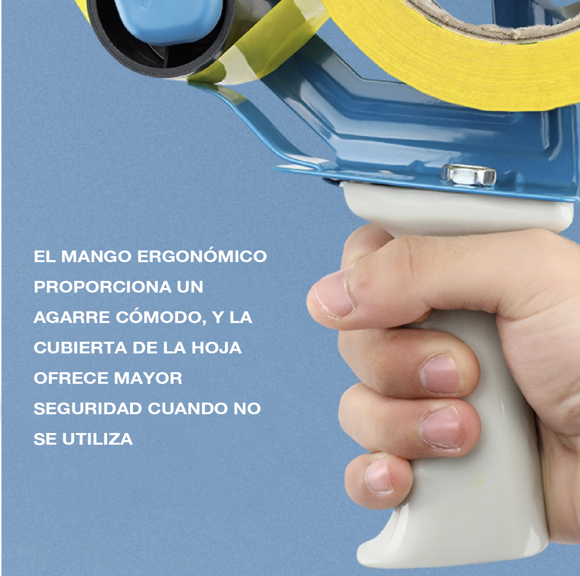 Dispensador para Cinta Adhesiva, Pistola de embalaje, para cinta de 5 cm de ancho, núcleo de papel de 7,6 cm