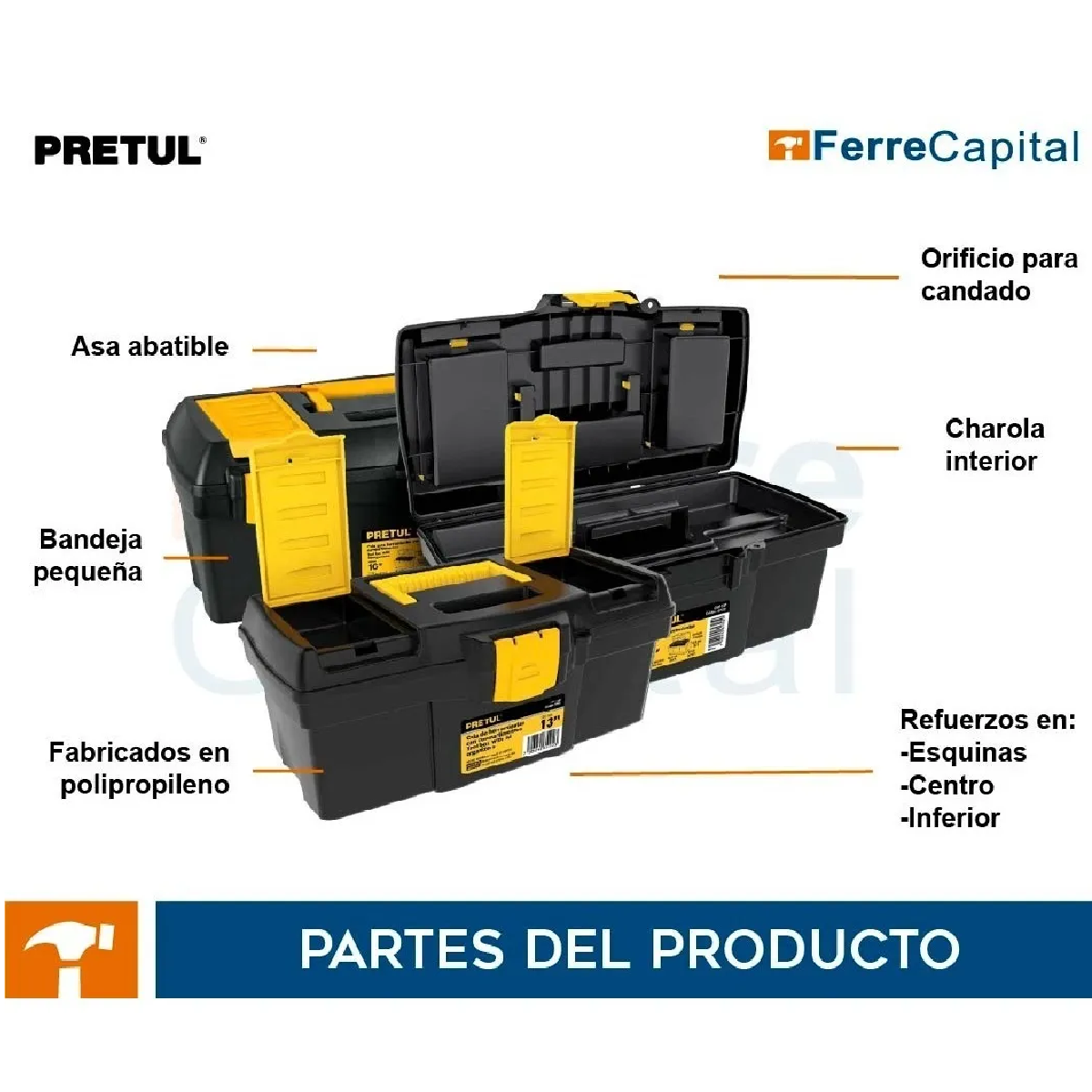 Kit  Cajas Para Herramientas Con Compartimentos (13' Y 16')