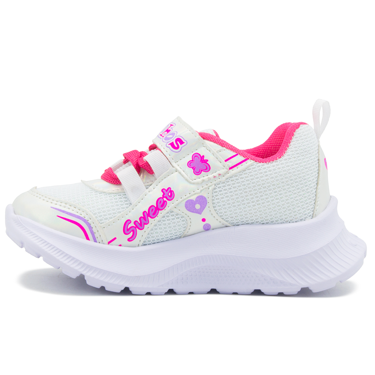 Tenis Niña Moda Luces Led De Impacto Alas Blanco/fiusha