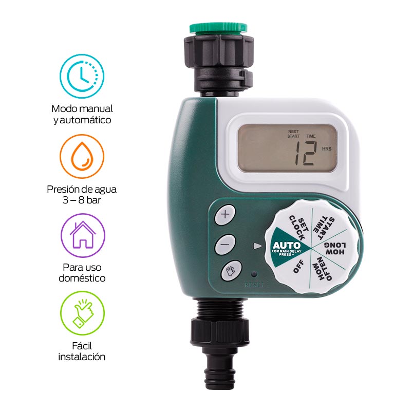 Temporizador Automático de Riego Redlemon Potencia 3-8 Bar