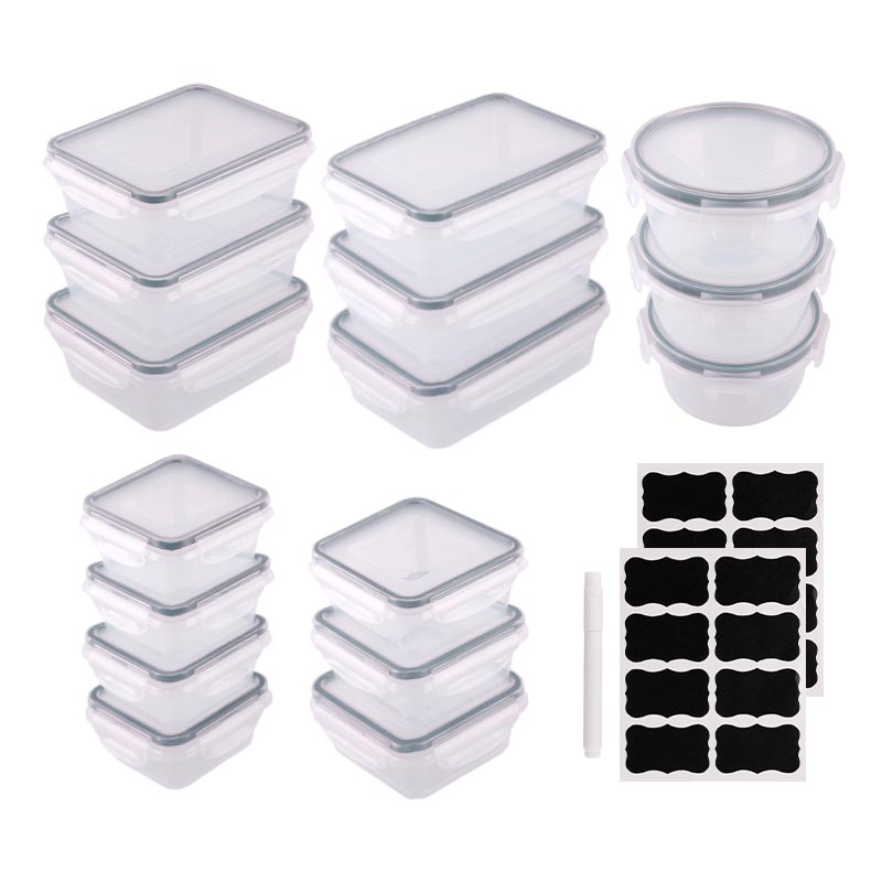 Contenedores para Alimentos Reutilizables Redlemon de Plástico Rígido 16 piezas con Tapa