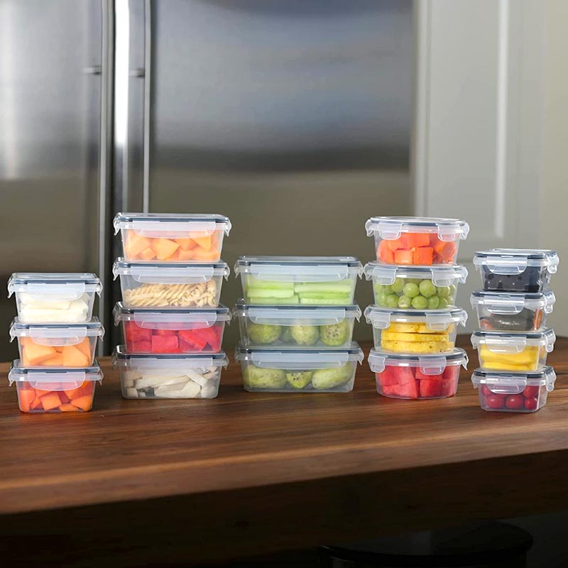 Contenedores para Alimentos Reutilizables Redlemon de Plástico Rígido 16 piezas con Tapa