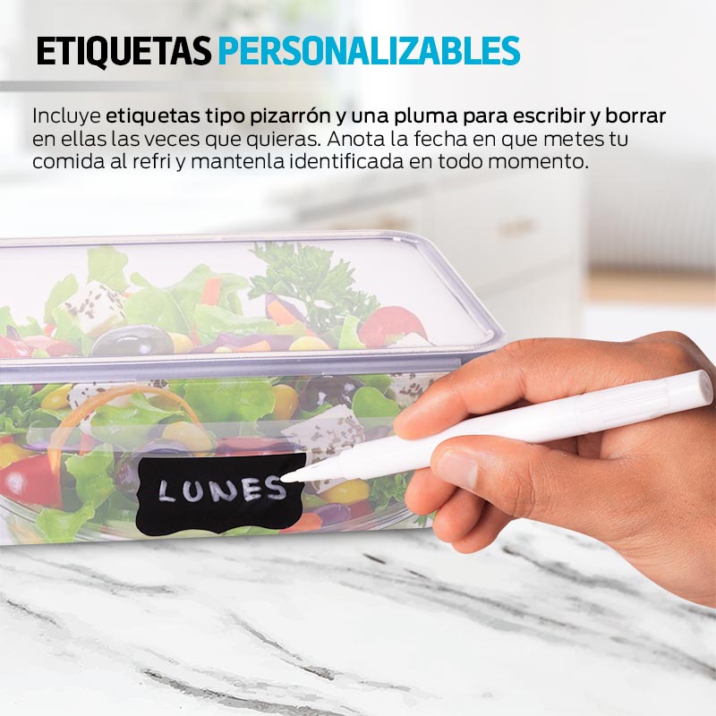 Contenedores para Alimentos Reutilizables Redlemon de Plástico Rígido 16 piezas con Tapa