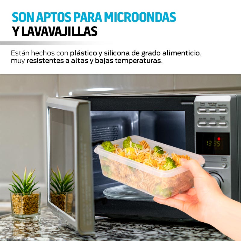 Contenedores para Alimentos Reutilizables Redlemon de Plástico Rígido 16 piezas con Tapa