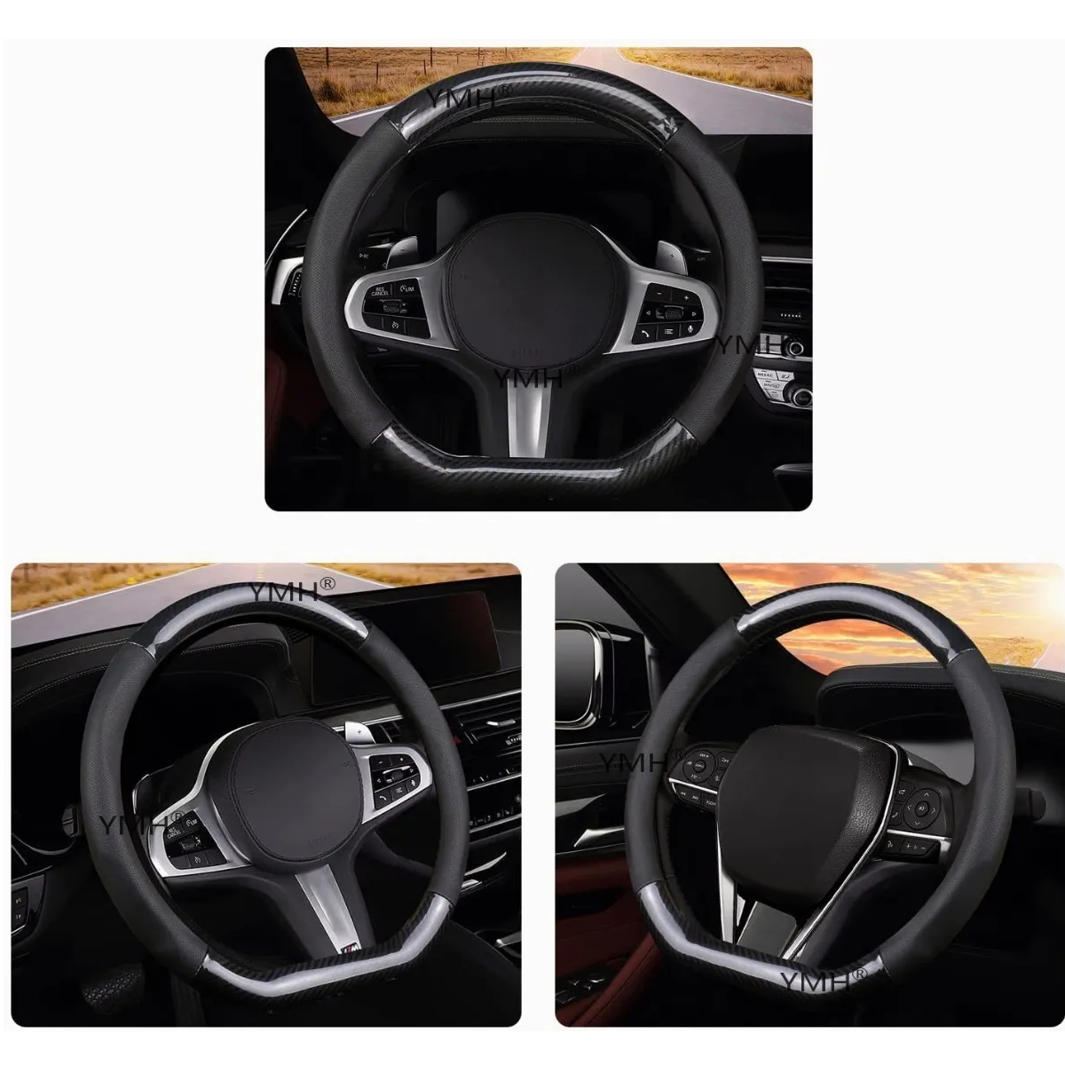 Funda Para Volante Fibra De Carbono Gama Alta Forma Round/ Brillo Tipo D