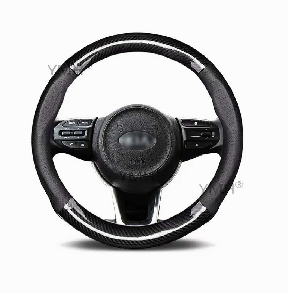 Funda Para Volante Fibra De Carbono Gama Alta Forma Round/ Brillo Redondo