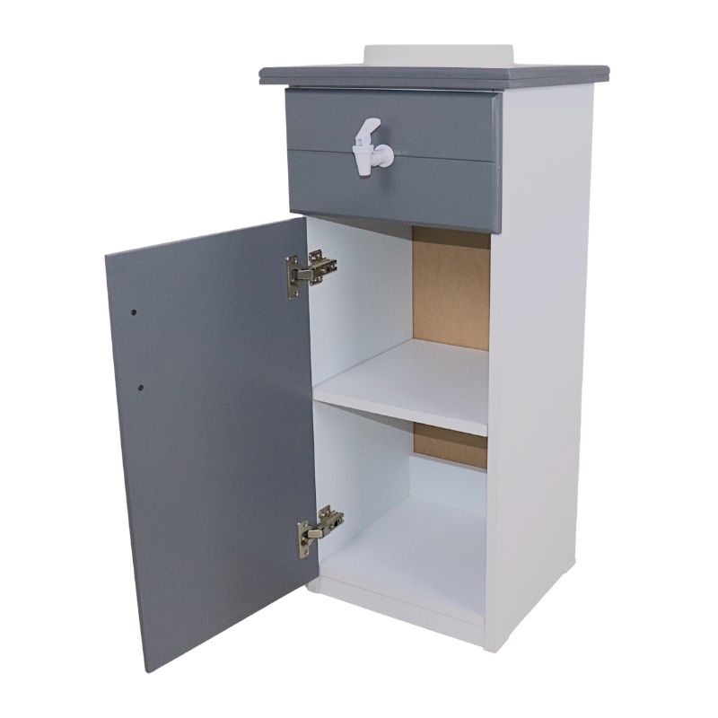 Dispensador de Agua Gris Porta garrafón con Alacena Roma