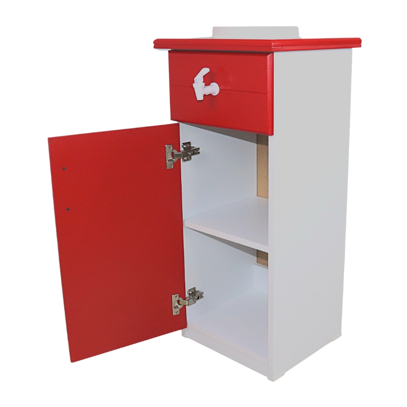Dispensador de Agua Rojo Porta garrafón con Alacena Roma